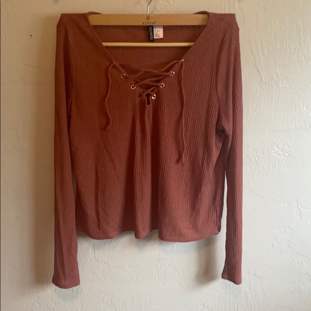 Mauve Pink Tie-Up Shirt